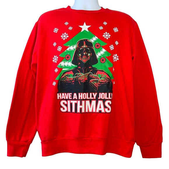 Star Wars Darth Vader HAVE A HOLLY JOLLY SITHMAS Ugly Christmas Sweatshirt Sz M - Picture 1 of 5